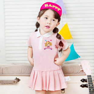 汪汪队天天女童Polo短袖公主裙PAW Patrol宝宝纯棉洋气连衣裙2022