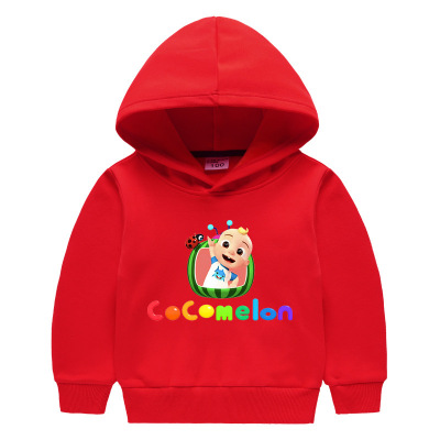 cocomelon儿童加绒连帽卫衣保暖