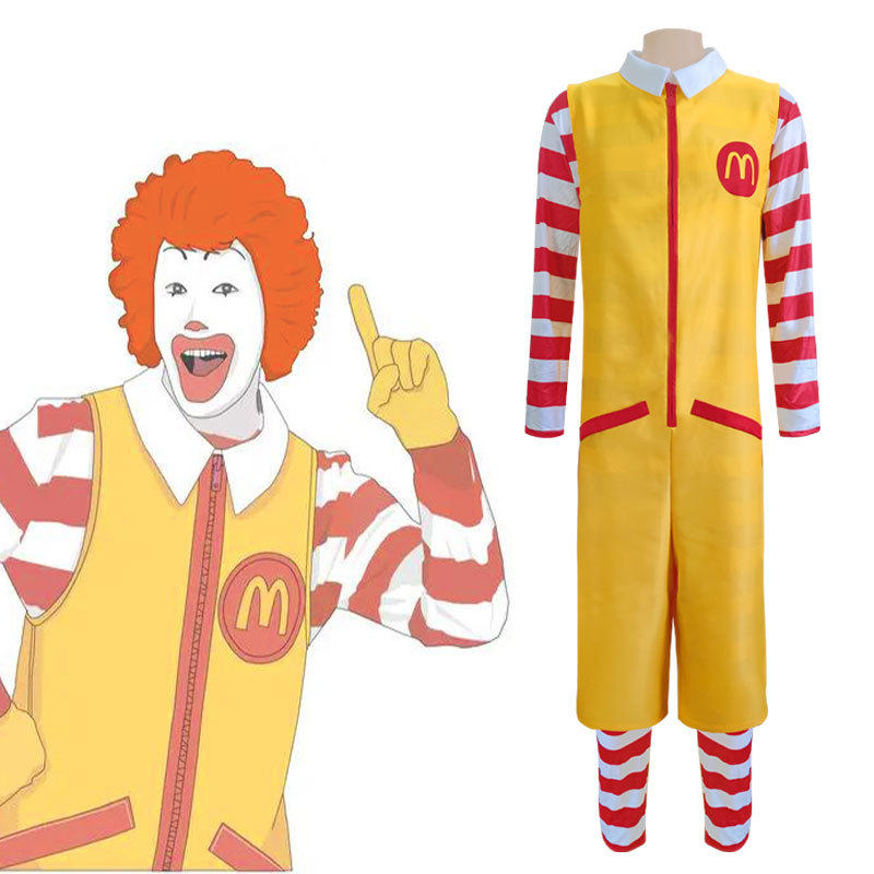 M记麦当劳叔叔cos服McDonald表演服万圣节Cosplay 拟人小丑迎宾服