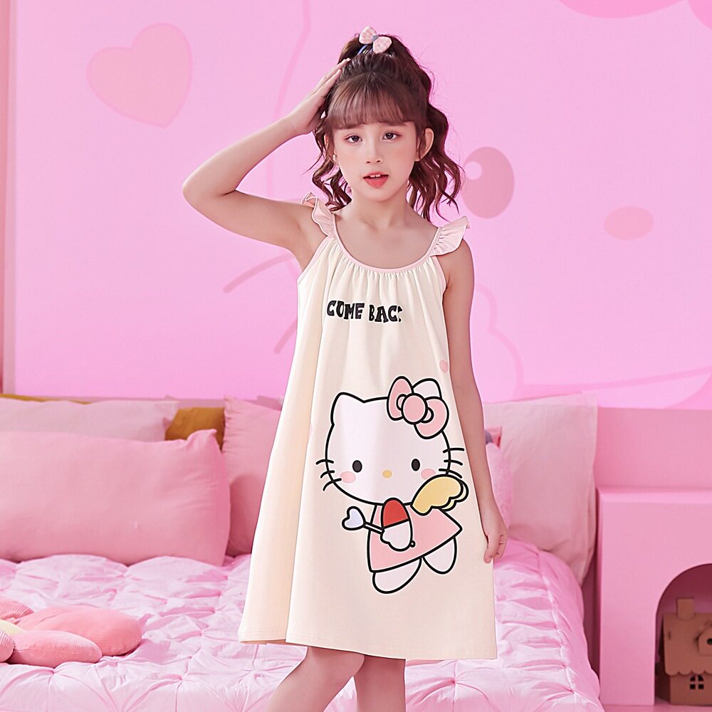 hellokitty女童睡裙吊带2023夏季