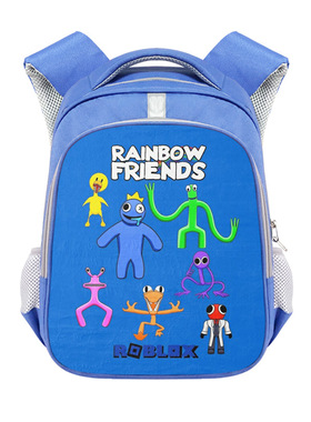 Rainbow Friends彩虹朋友学生书包蓝色 儿童减负背包大容量反光条