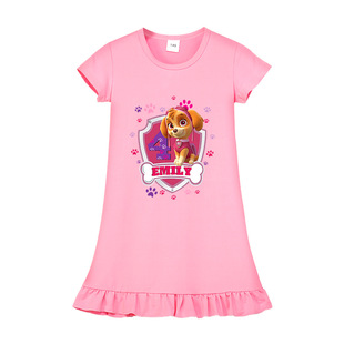 汪汪队女主天天女童连衣裙公主淑女短袖裙子PAW Patrol夏季睡裙22