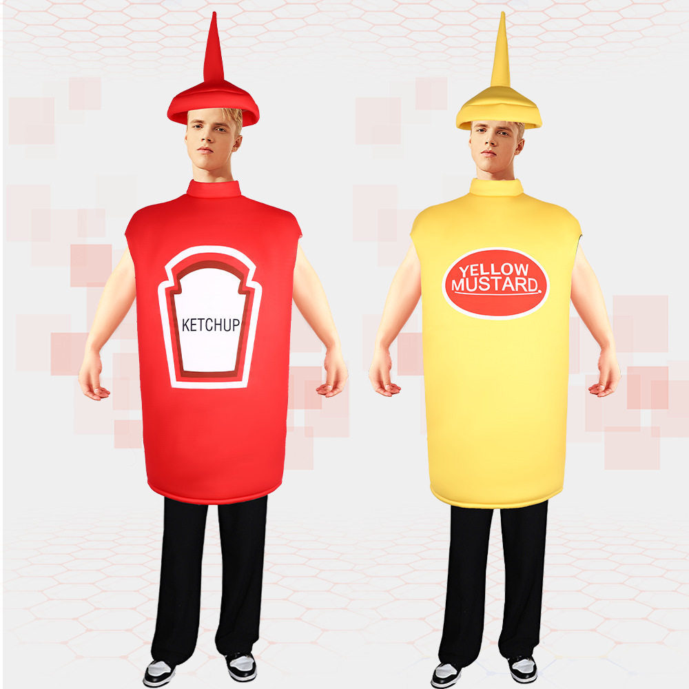 恶搞番茄酱芥末酱表演服装万圣节
