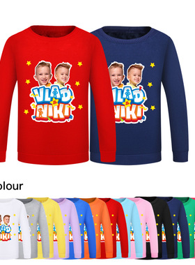 弗拉德与尼基搞怪兄弟圆领卫衣儿童Vlad and Niki 秋冬上衣中小童