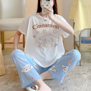cinnamoroll短袖长裤少女睡衣套装 2025夏季卡通外穿家居服玉桂狗