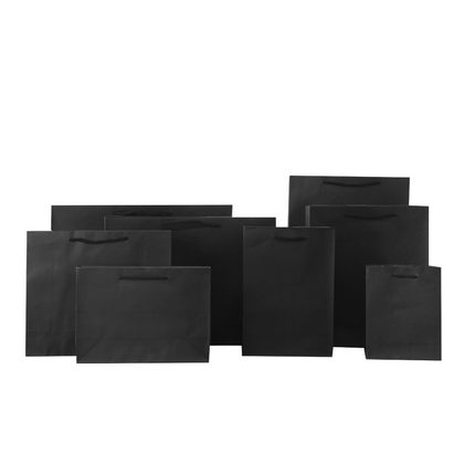 纯黑色服装店手提袋纸袋小礼品袋定制大小购物袋茶叶包装袋手拎袋