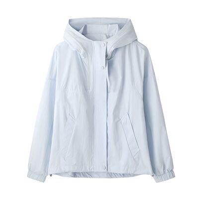休闲连帽轻薄宽松女防晒夹克