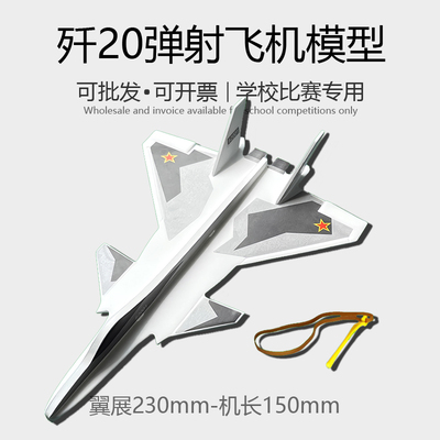 歼20泡沫弹射飞机飞机模型滑翔机拼装航模制作diy玩具比赛战斗机