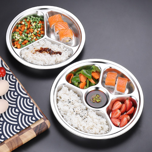 儿童成人304食品级不锈钢圆餐盘