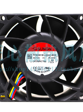 全新PF80381B1-Q24C-SD9 8038 12V 24W高转速PWM温控四线散热风扇