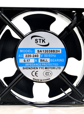全新STK SA12038B2H/S2H 12025 DC220V 8025机柜9225散热风扇8038