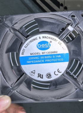 BEST BT12038B2 220VAC 0.14A 120x120x38mm 12厘米机柜散热风扇