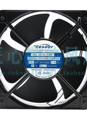 TXA60S-200B2H AC 230V 0.45A 65W 200x200x60mm机柜风扇