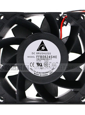 台达 FFB0824SHE 8038 DC24V 0.51A 8CM 大风量 双滚珠变频器风扇