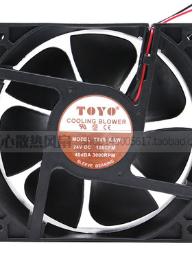 全新TOYO T24S 8.6W 12038 DC24V 105CFM 3000RPM 机柜变频器风扇