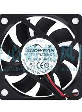 SNOWFAN YY6015H12B DC 12V 0.34A 60x60x15mm 4线PWM散热风扇