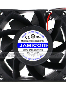 全新JAMICON KF0838B2SRPR 8CM 8038 DC24V 大风量变频器散热风扇