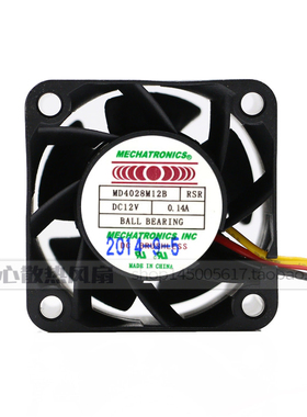 MECHATRONICS 12V 0.14A MD4028M12B 4028 交换机电源4cm静音风扇