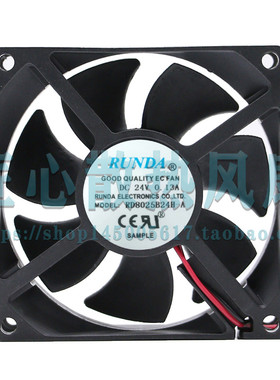 RUNDA RD8025B24H-A 24V 0.13A 8cm厘米伏排气焊机设备散热风扇
