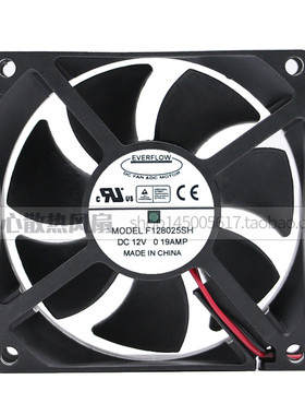 全新鑫贺EVERFLOW 8025 12V 0.19A F128025SH 散热风扇 80*80*25