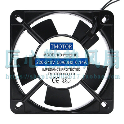 TMOTOR MODEL KD11252HBL AC 220V 0.14A 11厘米散热轴流风机