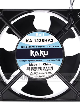 卡固风扇KA1238HA2 AC220V防水耐高温散热含油滚珠轴流风机KA1725
