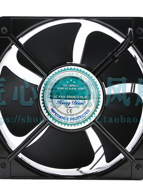 YUEQING HONGDIAN AC FAN 20060 BL-B AC 220V 200x60mm 轴流风扇
