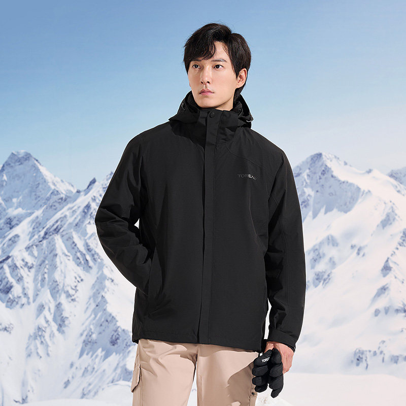 探路者套绒冲锋衣男女 秋冬户外三合一冲锋衣TAWWBL91311/92312