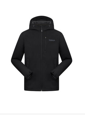 探路者 秋冬新款户外加绒加厚防风保暖徒步软壳外套TAEECL91915