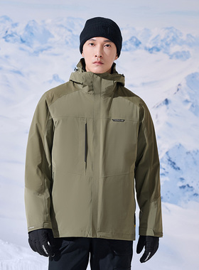 探路者套绒冲锋衣男 秋冬款防风保暖三合一登山外套TAWWBL91321