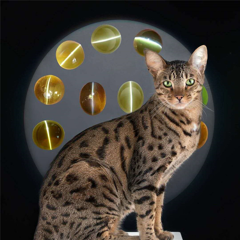 M1金绿猫眼b斯里兰卡天然稀有彩色珠宝裸石戒面18K金镶嵌戒指吊坠