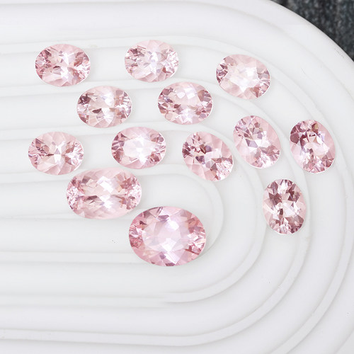 18K金镶嵌戒指吊坠粉色摩根石