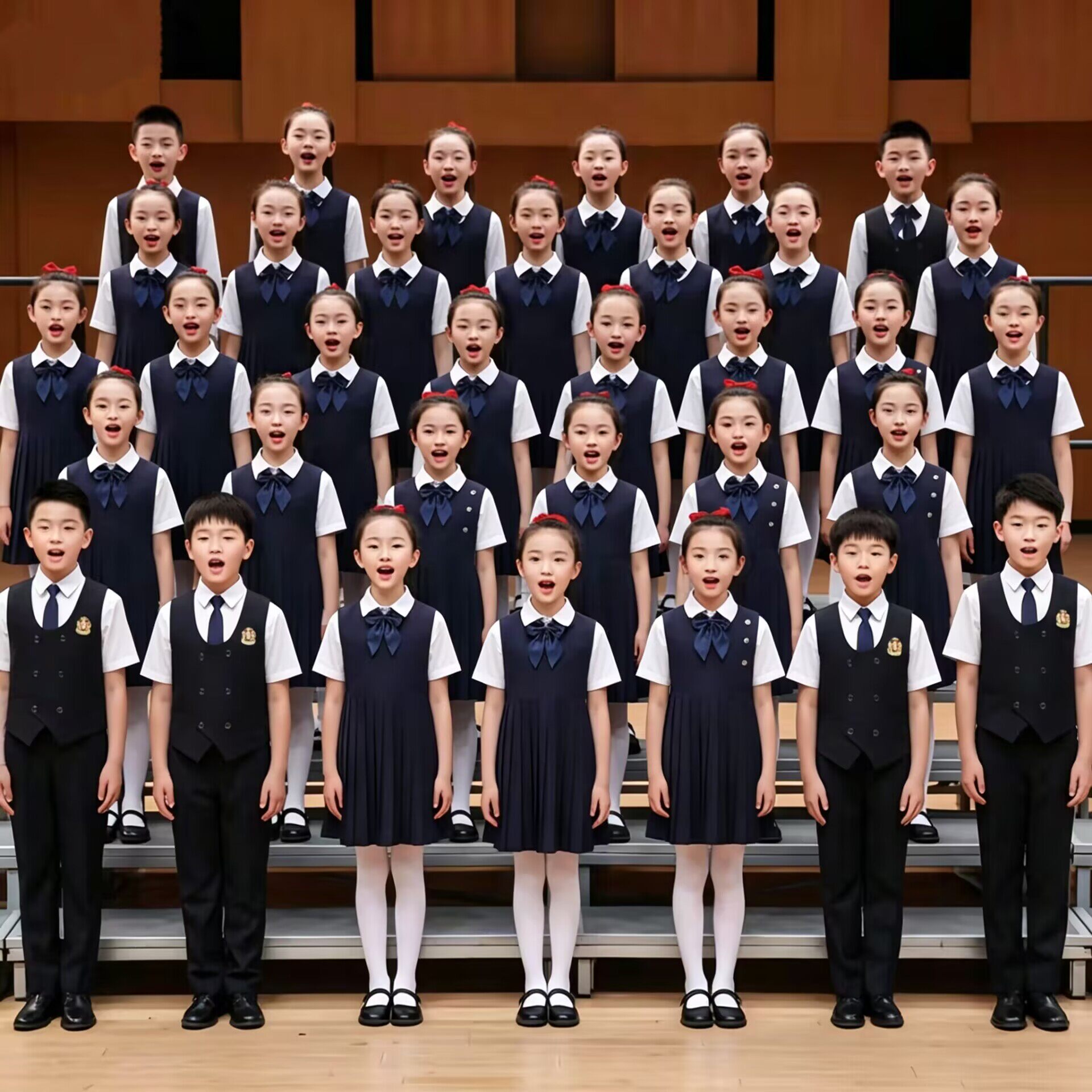 儿童大合唱爱国诗词比赛演出服男女童中小学生红歌表演服装学院风