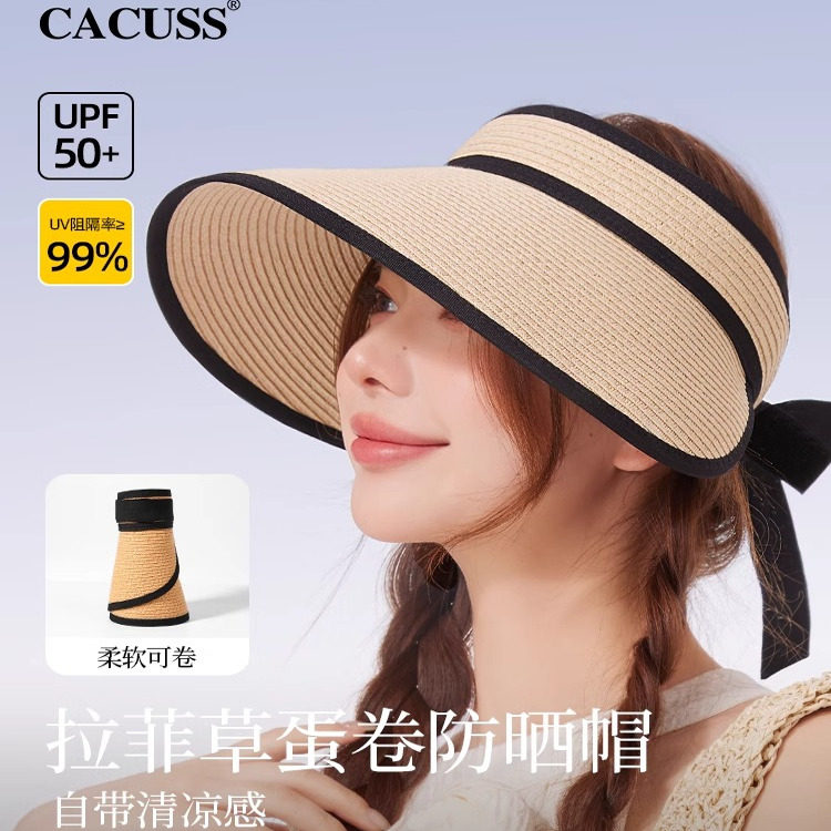 CACUSS女夏季防晒帽遮阳帽草帽图片