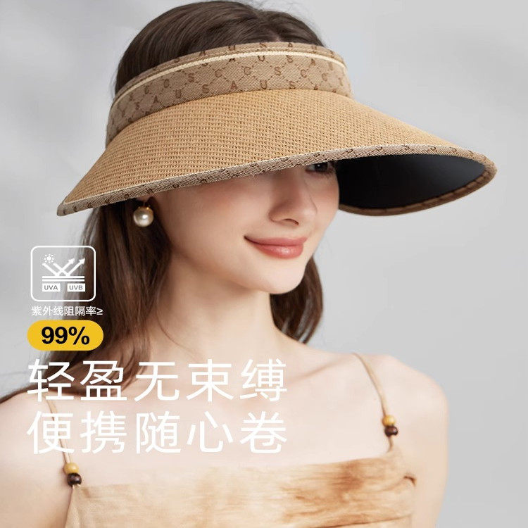 CACUSS女夏季空顶帽防晒帽草编图片