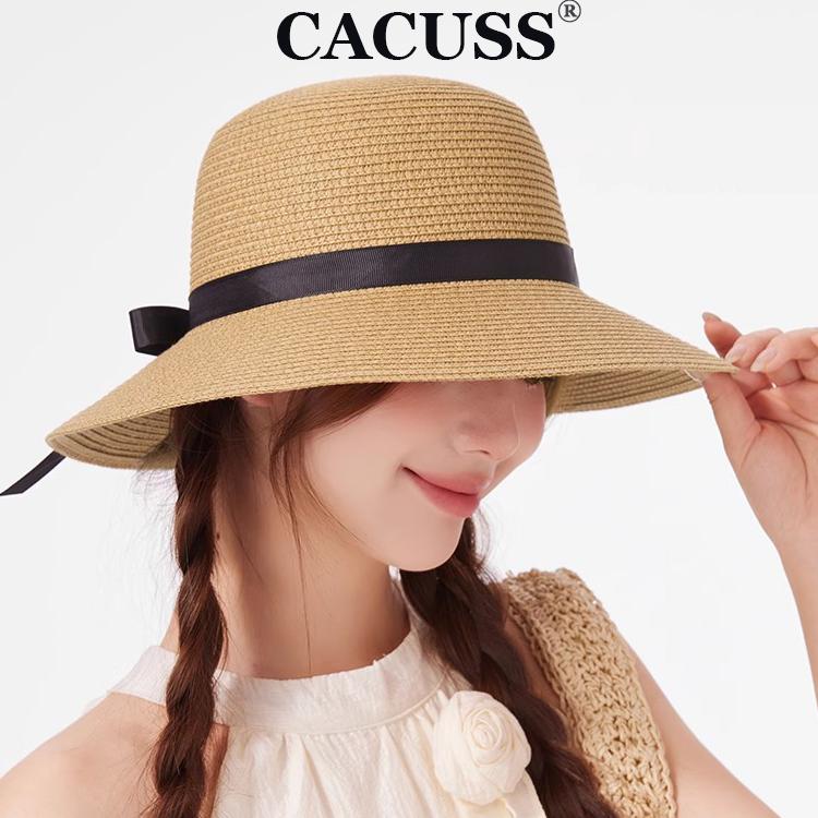 CACUSS女款春夏草帽蝴蝶结太阳帽