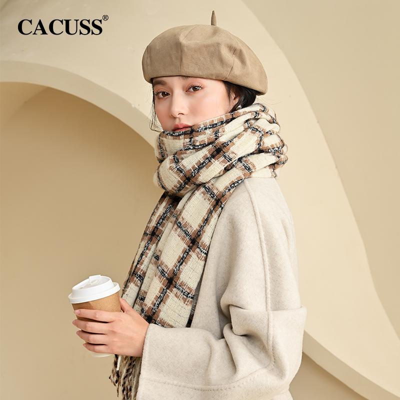 cacuss格子围巾女士秋冬季围脖