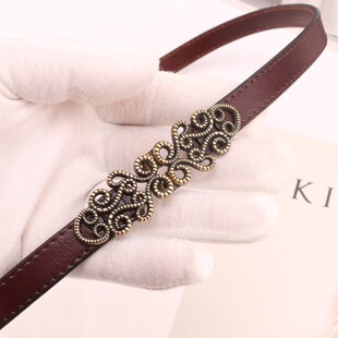 牛皮装 皮带 饰百搭腰链配连衣裙子裙带韩国细腰带女士真皮简约时尚