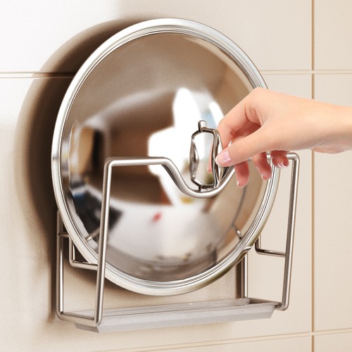 3壁挂04不锈钢锅盖架砧板置物架