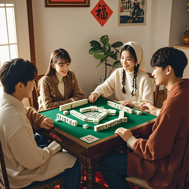 麻将牌家用手搓麻雀大号四川玉石高颜值红中精品带盒中号108张