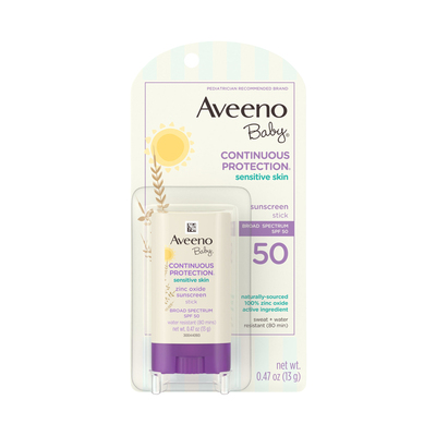 Aveeno baby艾惟诺燕麦防晒棒防晒霜SPF50婴儿童宝宝物理防晒13g