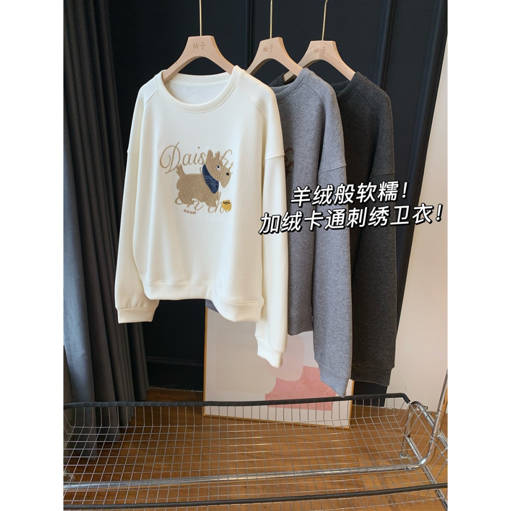 羊绒般软糯！加绒卡通刺绣卫衣！
