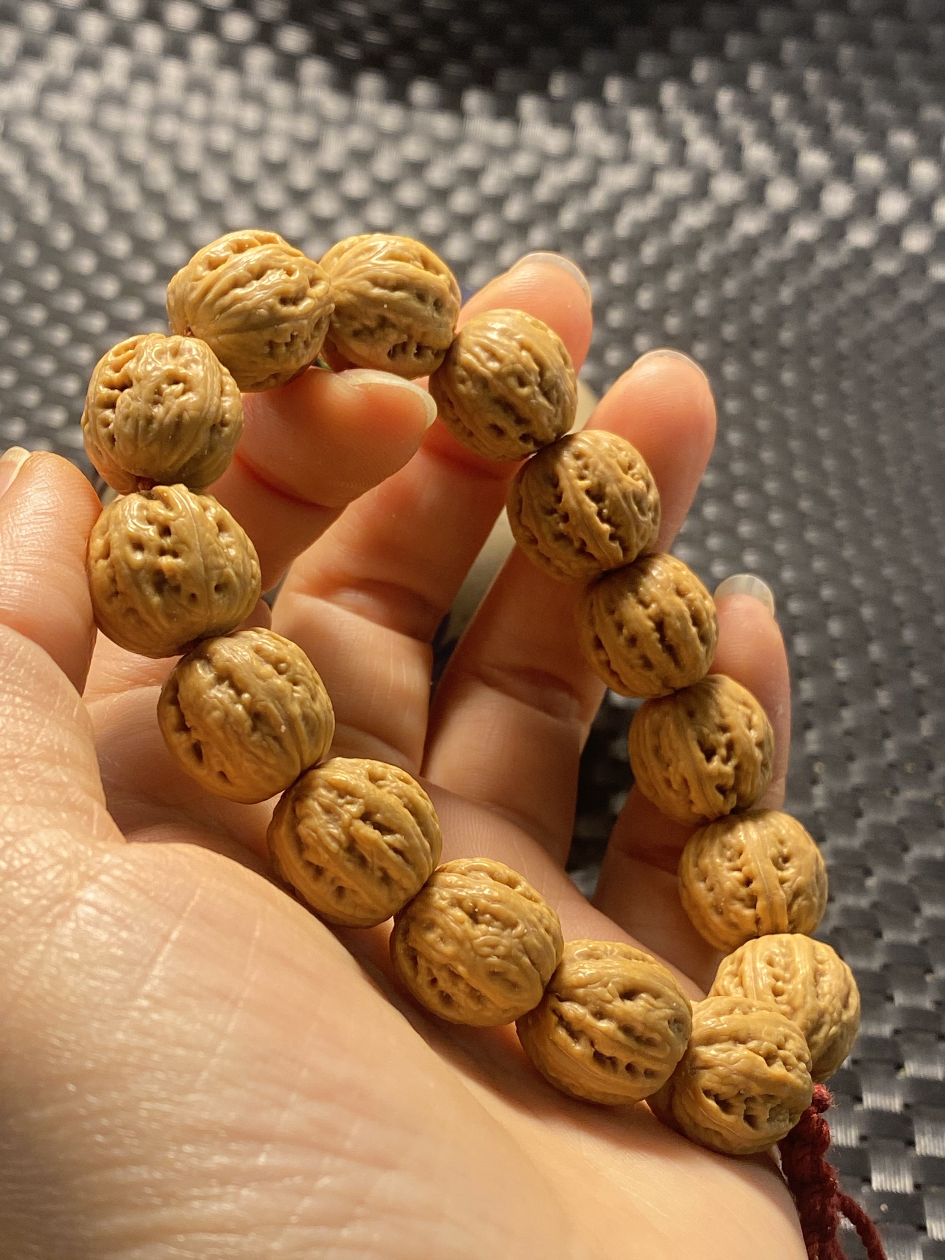 15小尺寸正圆野生门头沟文玩小核桃京八棱 手持手串蚂蚁纹粗筋