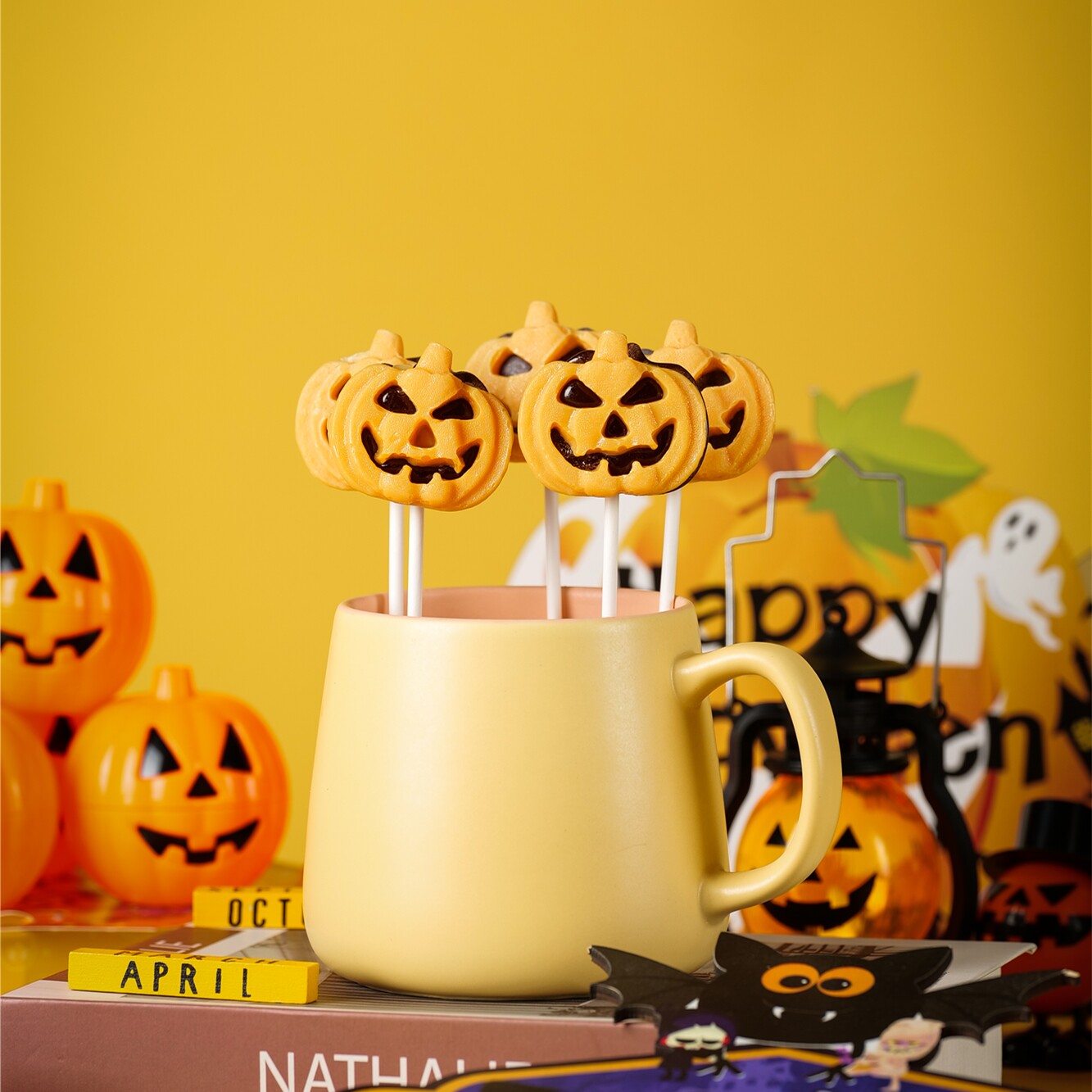 高颜值南瓜怪无糖棒棒糖万圣节糖果礼物手工搞怪儿童卡通可爱造型