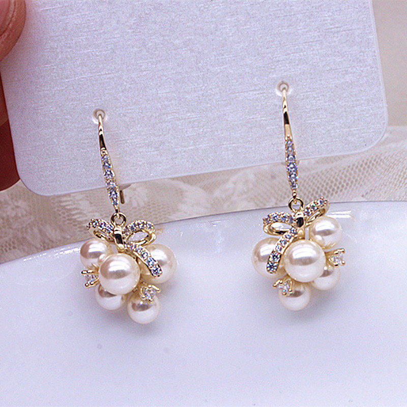 高级设计感法式锆石珍珠蝴蝶结耳环烟花新款潮网红气质小众耳饰女,饰品/流行首饰/时尚饰品新,耳环,淘宝优惠券,粉丝福利购,淘宝优惠卷