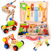 趣味动手电钻工具箱2 套装 3岁 工程车组装 儿童早教拧螺丝玩具拆装