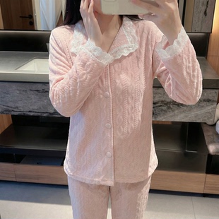 F600 海岛绒可外穿家居服厚保暖套装 范小懒睡衣秋冬款 女士2025新款