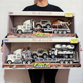 小演员仿真军事运输车坦克直升机模型拖车平板车吉普男孩生日礼物