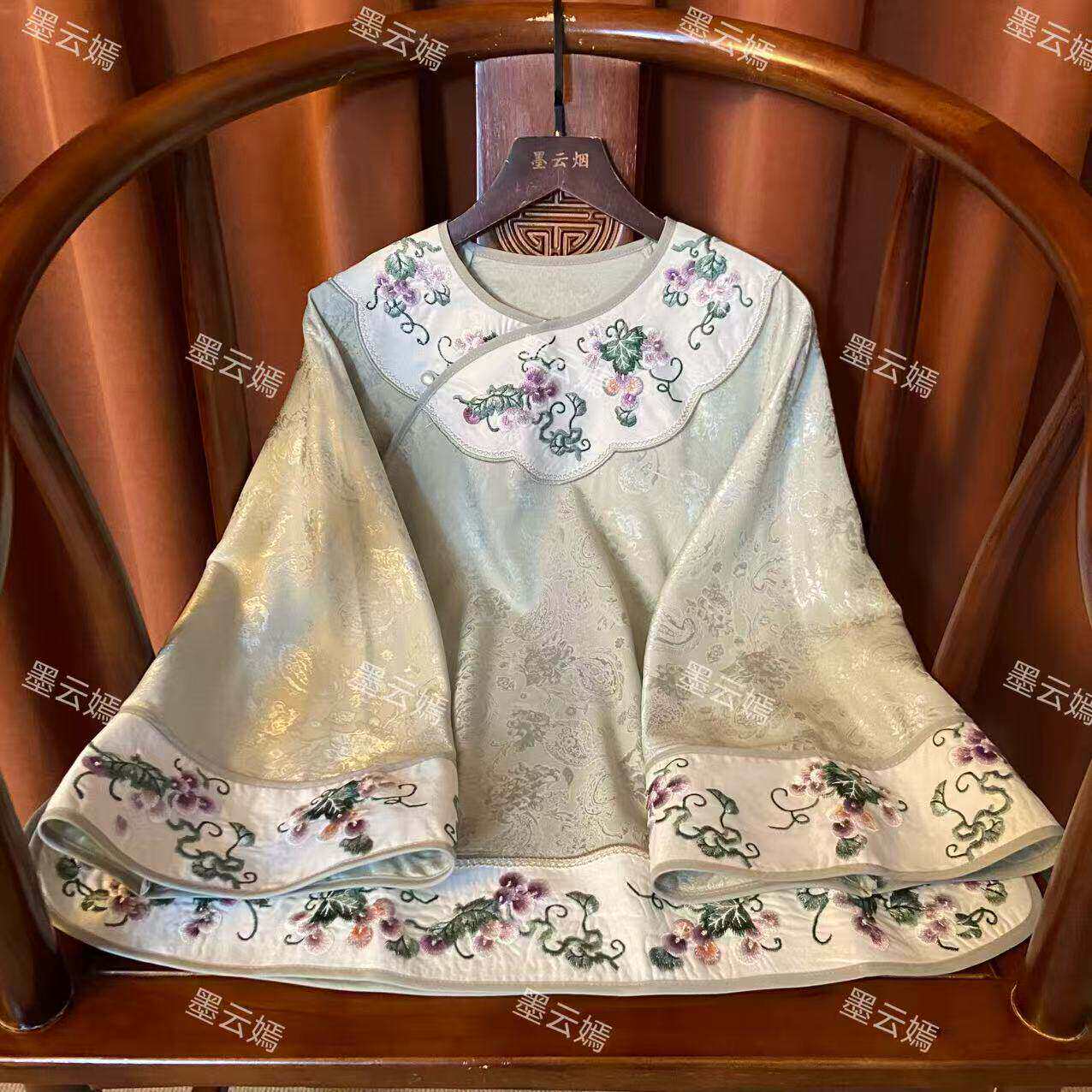 【梅枝】新中式国风刺绣女士时尚提花优雅上衣复古百搭小衫提花