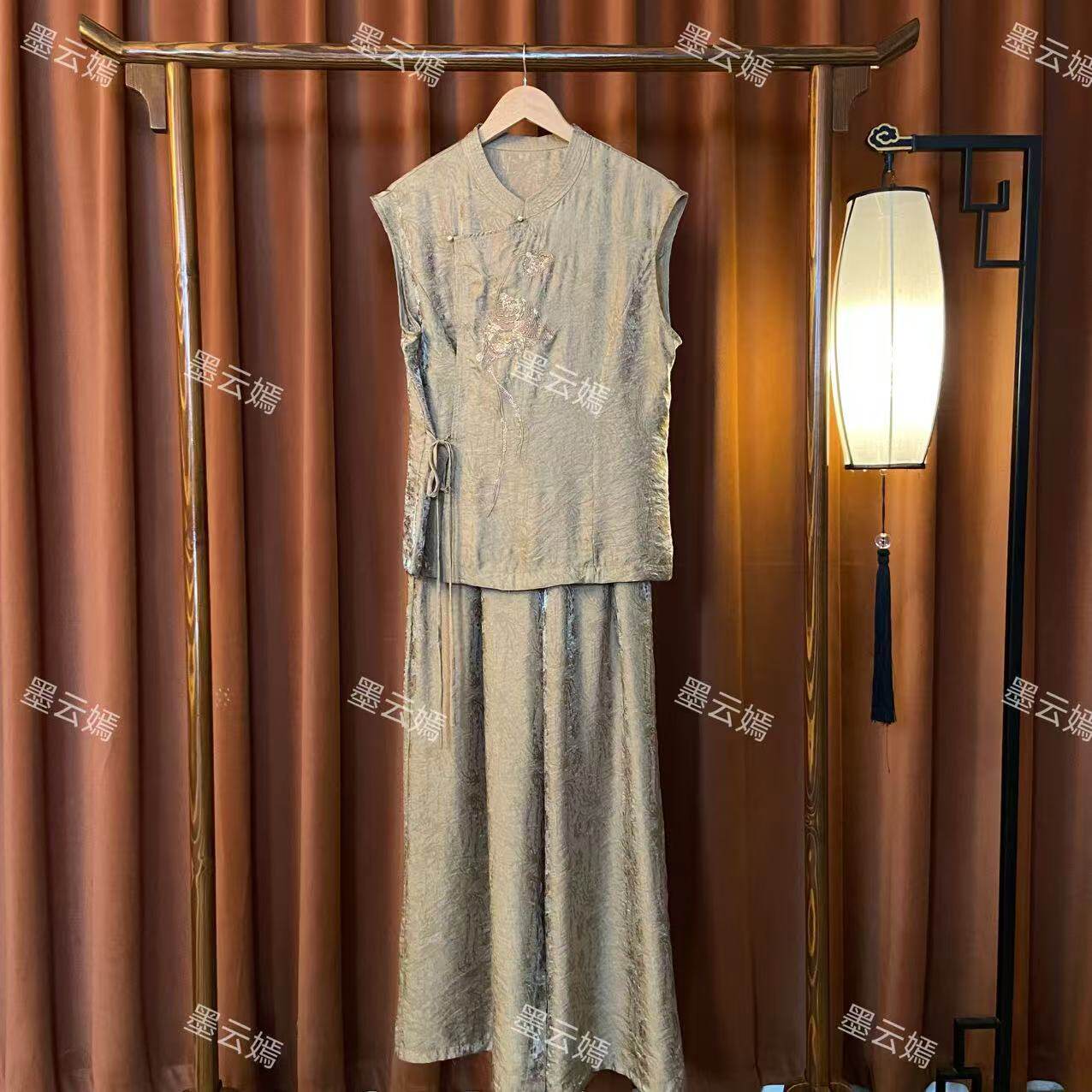 【温荔】新中式女装时尚百搭休闲显瘦中国风高端气质套装8601